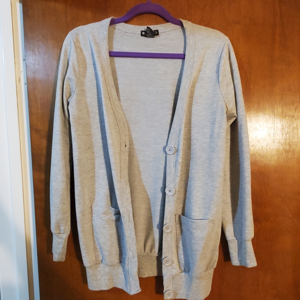 Miss Chievous Light Grey Cardigan (L)